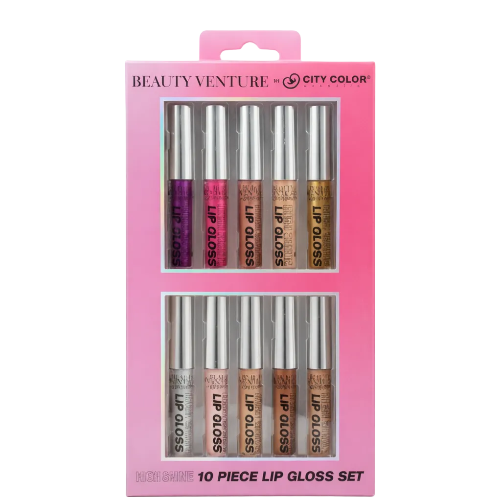 High Shine 10 Piece Lip Gloss Set - Nude