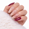Salon-Style French Tip Press-On Nails - Coffin #032