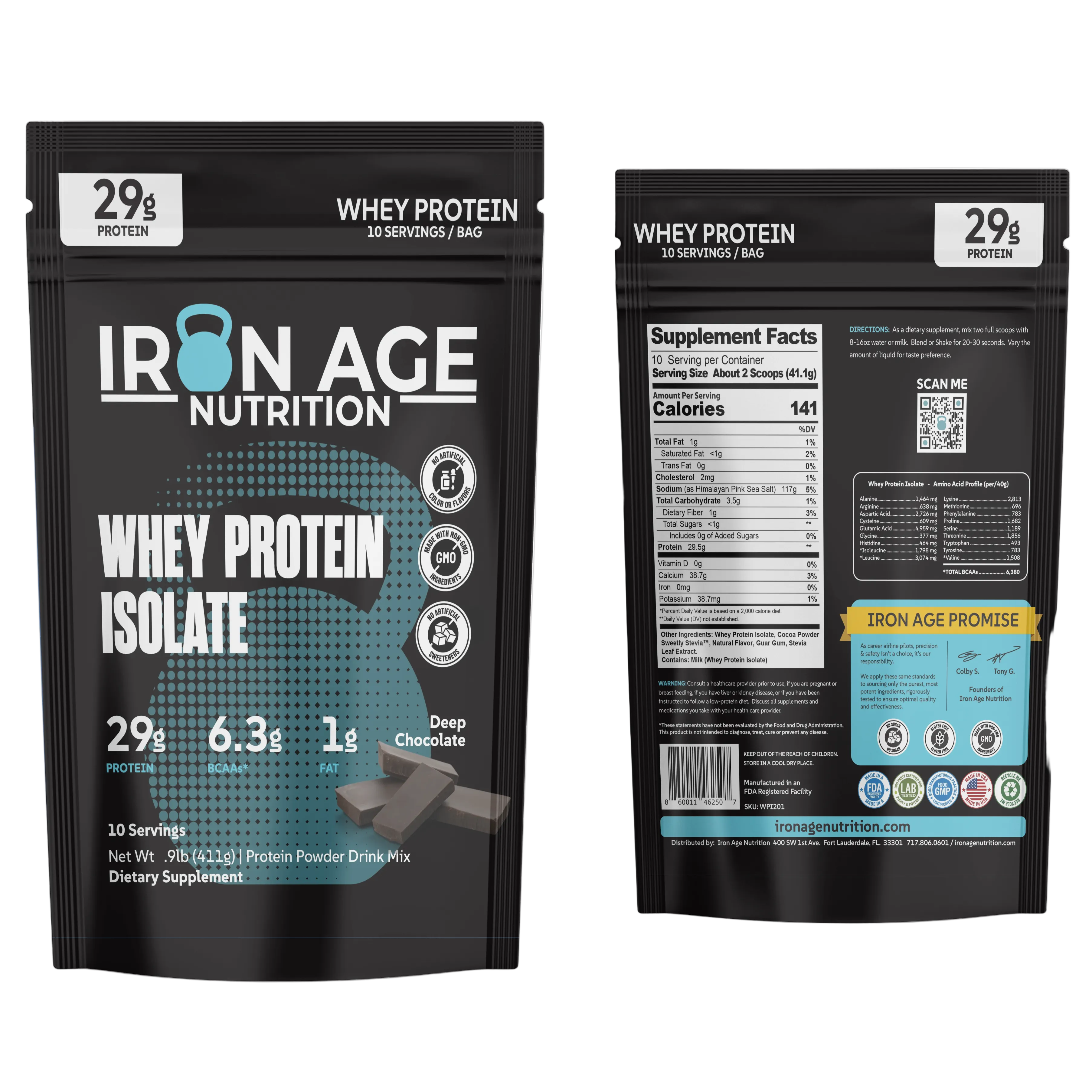 Whey Protein Isolate | 10-Serving Bag | Deep Chocolate